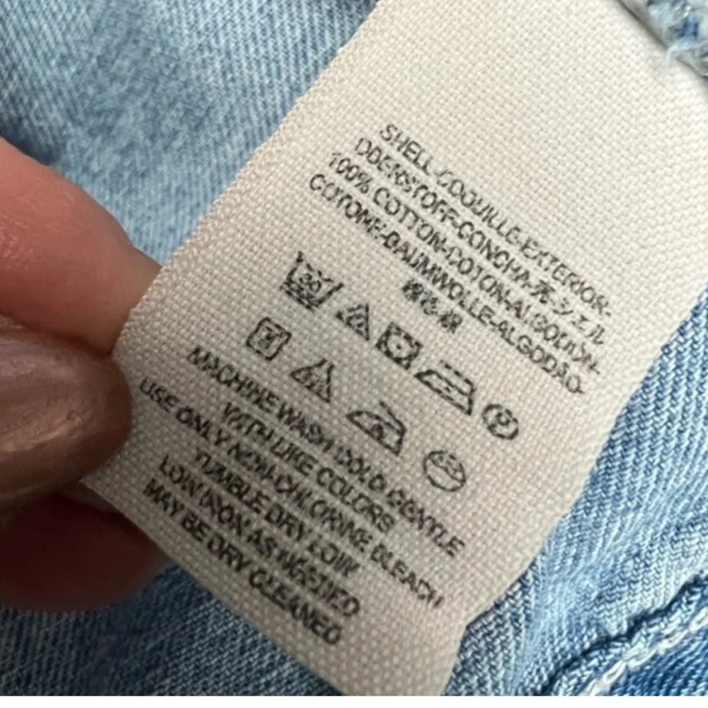 FREE PEOPLE denim jacket western button down denim small boho - Picture 9 of 11